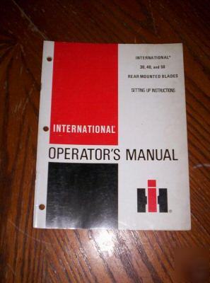 New ih farmall international 30 40 50 rear blade manual