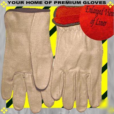 3PRS md insulated leather yard work glove pigskin ranch