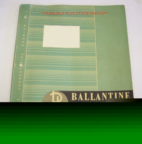Ballantine 300D op/service manual - $5 shipping 
