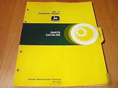 John deere 3 posthole digger parts manual catalog jd