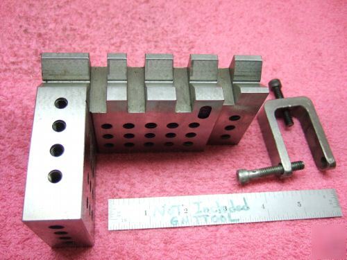 Angle plate toolmaker machinist hardened 1 vee 1 clamp 