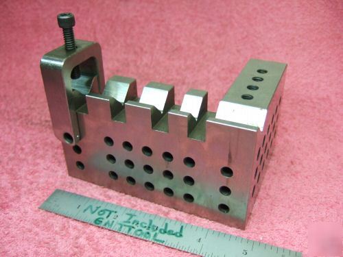 Angle plate toolmaker machinist hardened 1 vee 1 clamp 