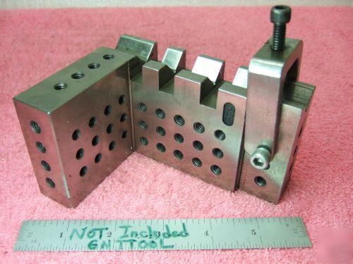 Angle plate toolmaker machinist hardened 1 vee 1 clamp 