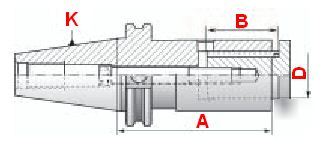 Bison cat-40 slitting saw holder - arbor diameter: 1.00