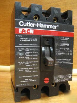 Cutler hammer eaton breaker FS340040A 40AMP a 40A