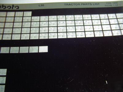 Kubota L35 tractor parts catalog book microfiche fiche