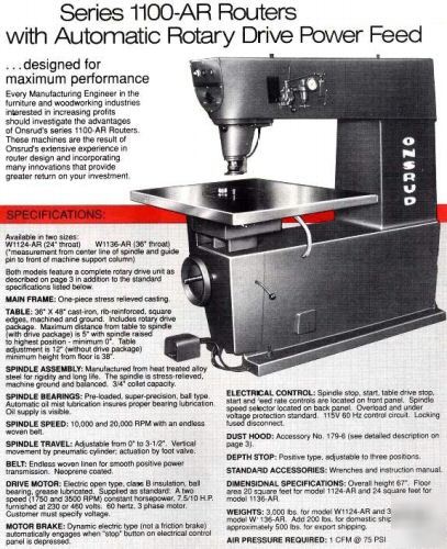 Onsrud w-1136-a overarm pin router 1136 - danly