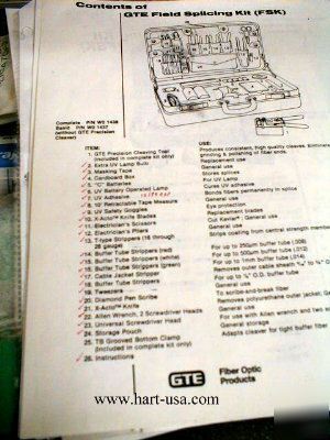 Siecor tkt-012 fiber optic field service kit