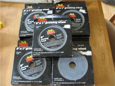 New 5 grinding wheels 6 x 1 fine, medium, course