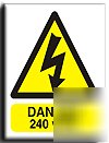 Danger 240 volts sign-s. rigid-200X250MM(wa-013-re)