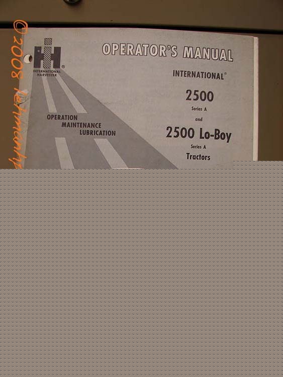 International ih 2500 tractor operator's manual orig