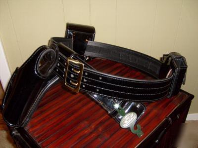 Looper leather police duty belt holster mag cuff pouch