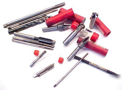 Mixed lot of 16 taps spot facers countersinks & drills