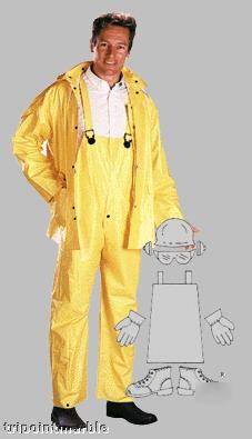 Rain suit 3 piece, 35 mil pvc/ pol -yellow 3XL W335