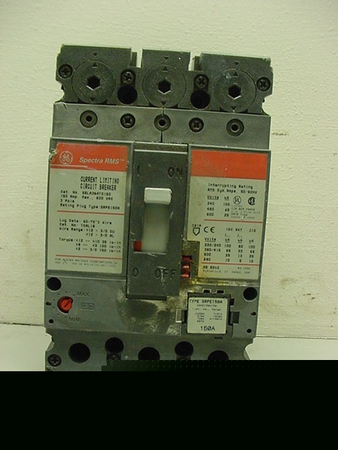Ge spectra rms cur lim breaker 3 pole 150 amp 600 vac