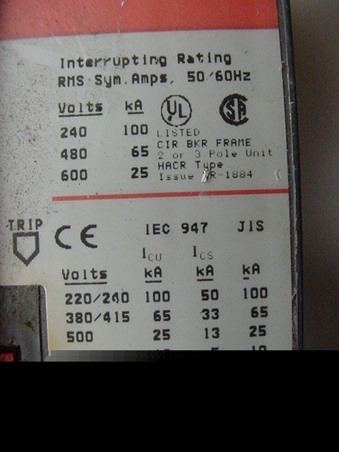 Ge spectra rms cur lim breaker 3 pole 150 amp 600 vac