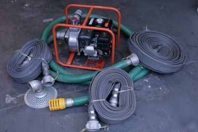 2 inch contractor water pump, w/hose and accessories