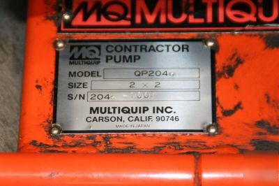2 inch contractor water pump, w/hose and accessories