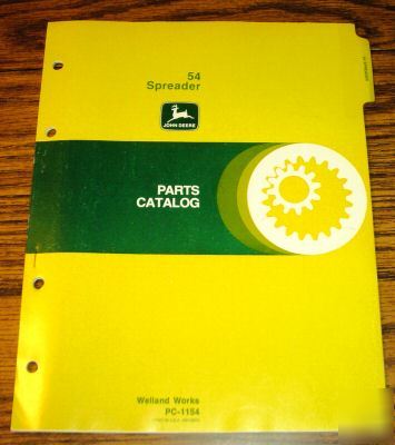 John deere 54 manure spreader parts catalog manual jd