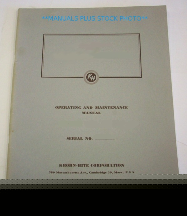 Krohn-hite 3320 series op/service manual - $5 shipping 