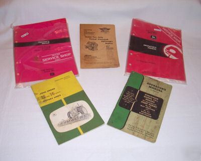 Lot 5 pc lauson john deere buncher grain drill manuals