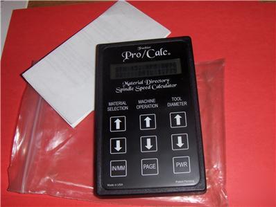 New material directory spindle speed calculator