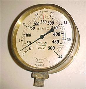 Vintage brass boiler guage - made in england
