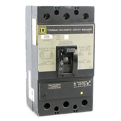 Square d 150AMP 600V circuit breaker model KAL36150