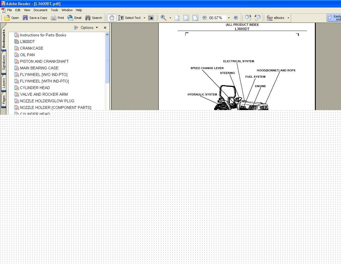 Kubota L3600 parts manual - we have other manuals