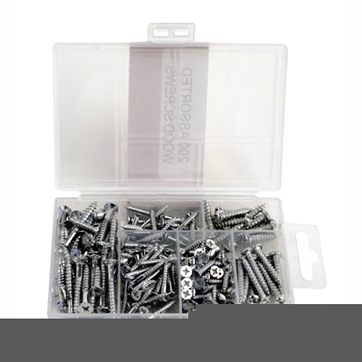 Screws assorted in plastic case