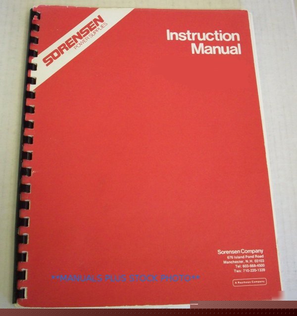 Sorensen acr series op/service manual - $5 shipping 