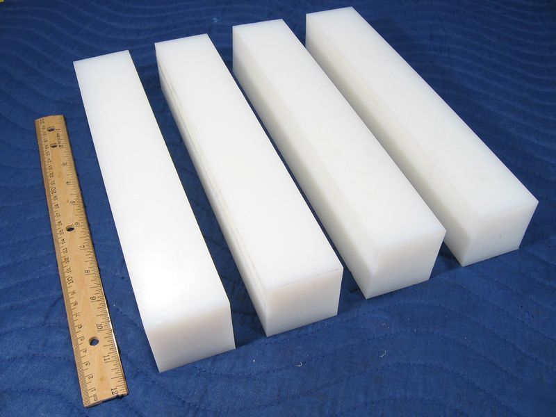 Uhmw pe (4) 2X2 1FT bar stock natural polyethylene 7LBS