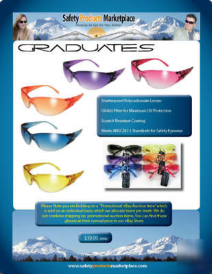 Safety glasses orange sunglasses eyewear UV400 Z87.1