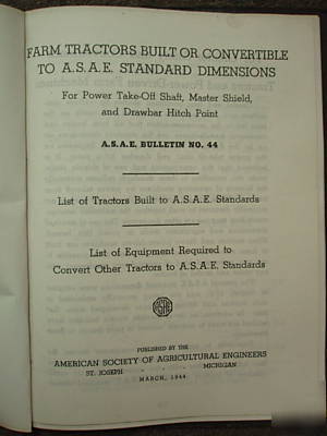 John deere dealer hook-up information 1944 