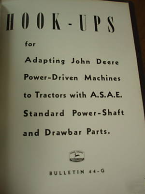 John deere dealer hook-up information 1944 