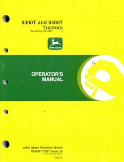 John deere operators manual for 9300T 9400T tractors g