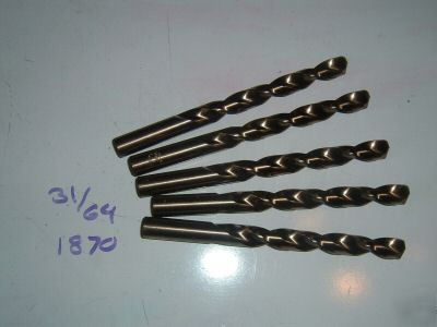 New 5 31/64 force 5 hd jobber drill bits hss cle-line