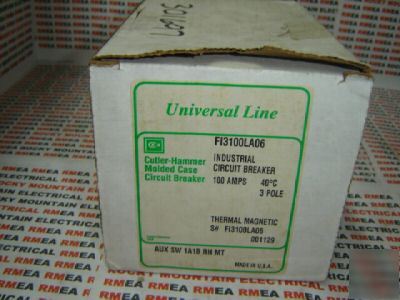 New cutler hammer circuit breaker FI3100LA06 100A 