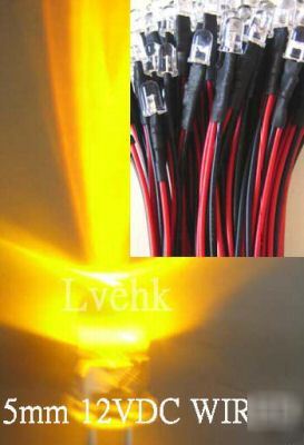 80P 12V dc pre wired 5MM 13,000MCD amber led custom car