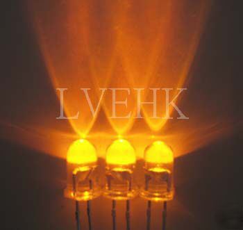 500P superbright 5MM amber led lamp 10,000MCD+ resistor