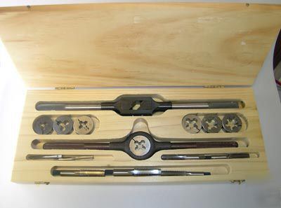 New 16 piece tap & die set, master screw plate sets unc
